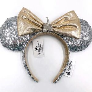 Disney Parks Minnie Ears Sequins Bow Castle Jewel Silver Ears